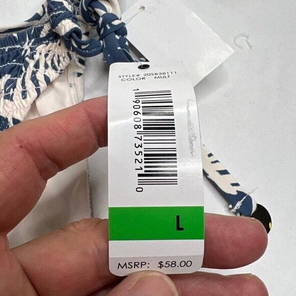 STUDIO Anne Cole $58 Smocked Tie Side Bikini Bottom Size L - Picture 3 of 7